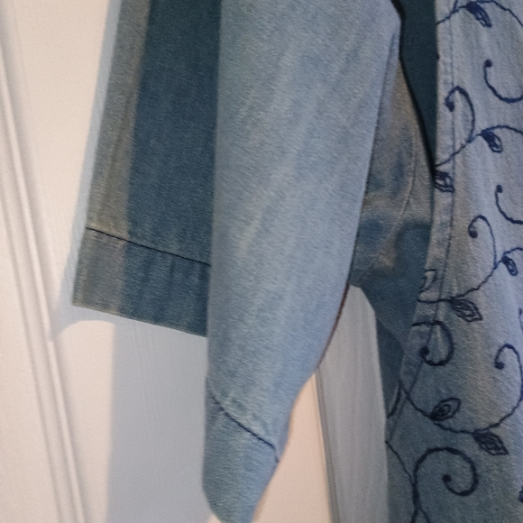 Vintage Carol Anderson II Denim Dress Women’s 20 Blue Midi‎ Shoulder Pads... - Picture 7 of 16